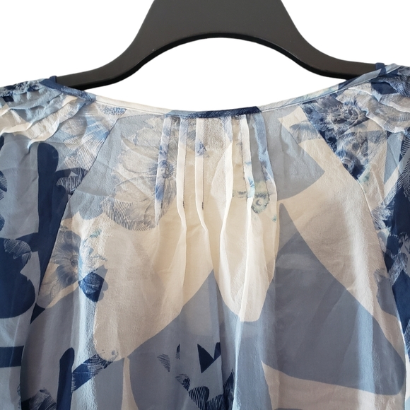 Banana Republic 100% Silk Abstract FloraPrint Tunic Top & Cami adjustable straps - Picture 5 of 13